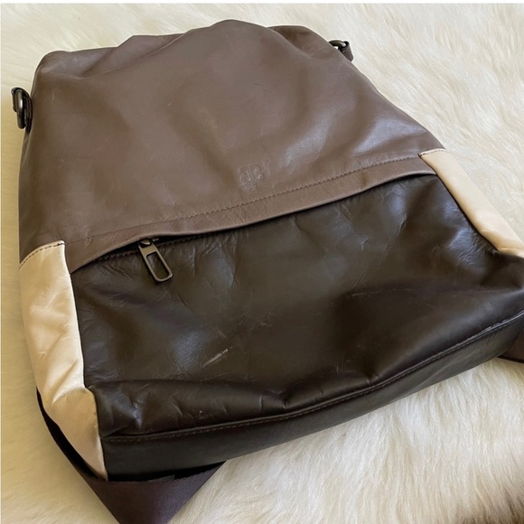 Beta Brand Leather Patchwork Laptop Backpack Convertible straps - Picture 8 of 10